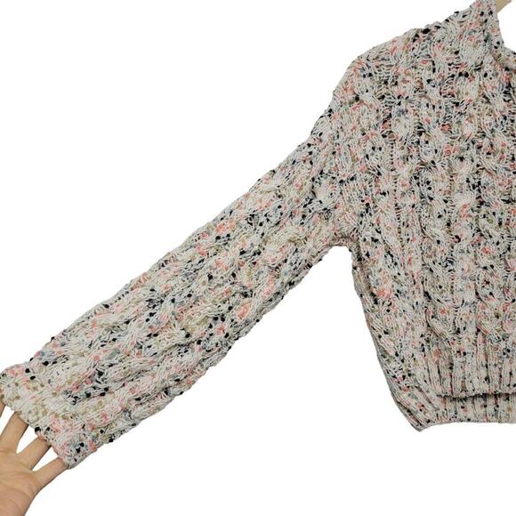 Jessica Simpson Sweater Large Chenille Soft Crop Cable Knit - Picture 5 of 8